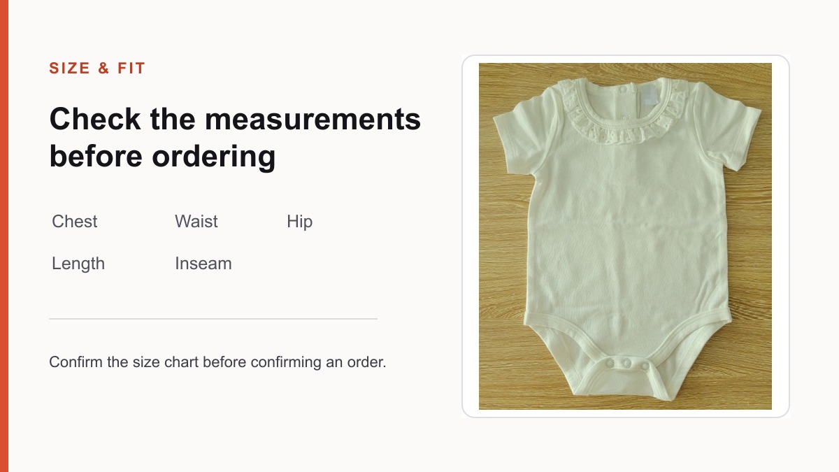 Children's clothing size and fit checklist